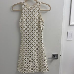 Dress the Population sequin gold & white min dress